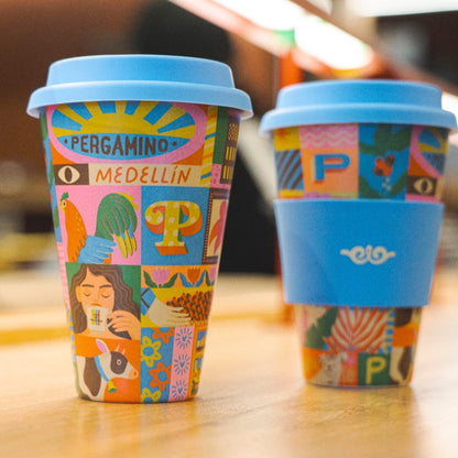 Reusable Bamboo Fiber Cup Blue
